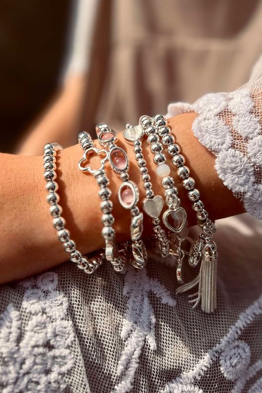 Laundry B Free Spirit Stretch Stacker Bracelet Tree of Life & Tassel Silver